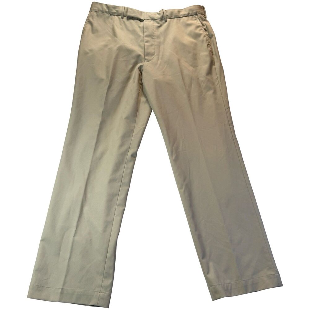 RLX Ralph Lauren Mens Golf Pants Tan Khaki 34x30 Performance Flat Front Chino